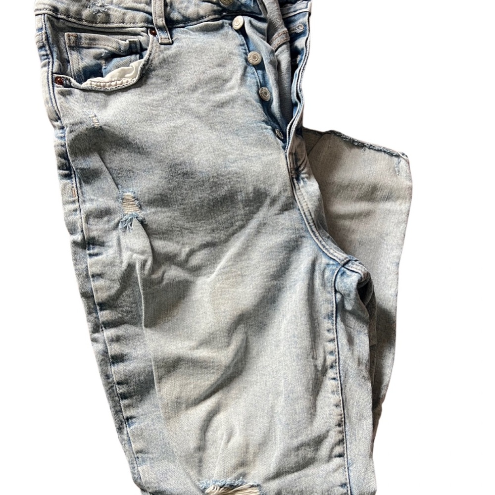 Button Fly Jeans Light Straight Leg
